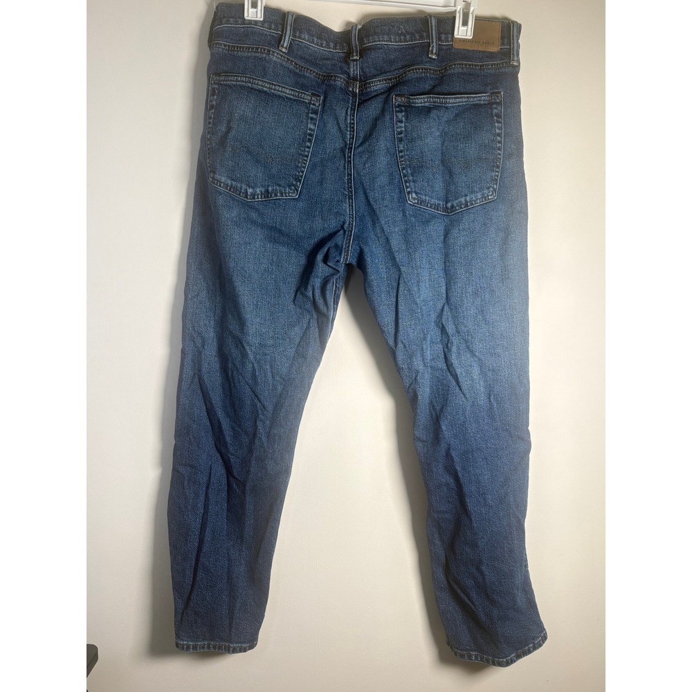 American Eagle Original Straight Flex Jeans Mens 38x30 Medium Wash Blue Denim - Picture 3 of 9